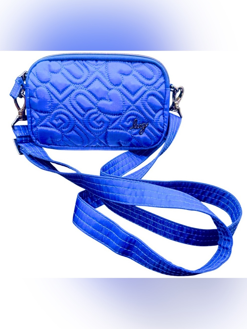 Lug Coupe LE Love Convertible Quilted Crossbody Bag w/Belt Strap {SAPHIRE BLUE}